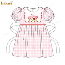 Girl Applique Heart Flower Dress - DR3854