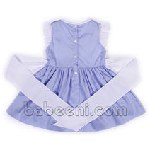 Sweet blue geometric smocked dress - DR 2617