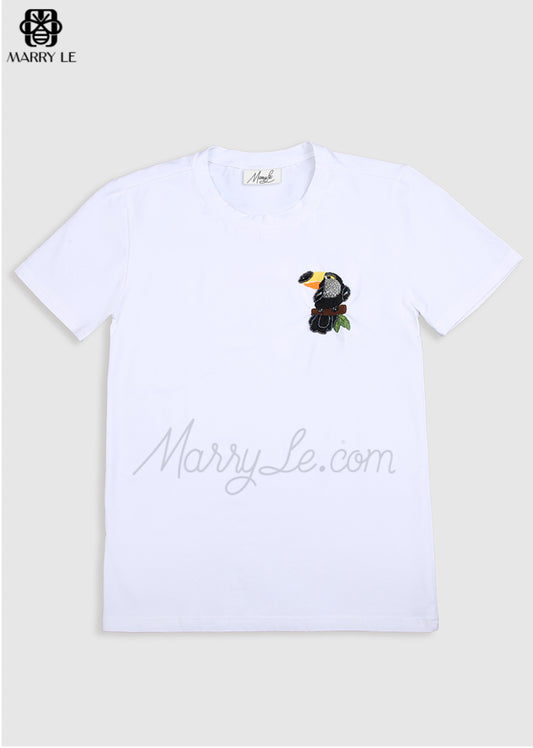 TOUCAN EMBROIDERED T-SHIRT FOR WOMEN - MD132