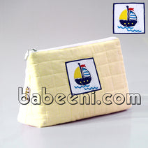 Nice sailboat hand smocked cosmetic bag - QA 19