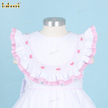 Girl Hand Smocked Bows Pink - DR3809