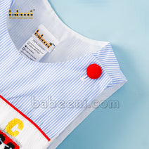 Cute train smocked boy longall - BC 940