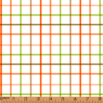 PP202 - red, orange, lime green, brown plaid print 4.0