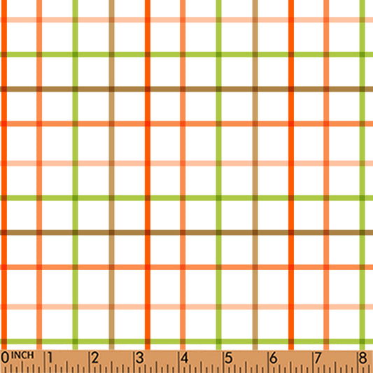 PP202 - red, orange, lime green, brown plaid print 4.0