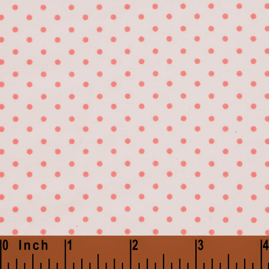 K305- white with tiny pale peach dot knit fabric printing 4.0