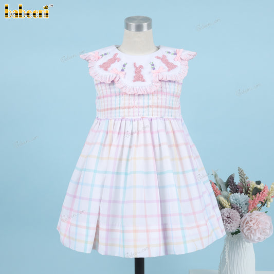 Bunny French knot embroidery girl dress – DR3535