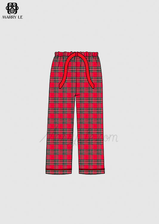 RED AND GREEN FLANNEL WOMEN PANTS - MD179