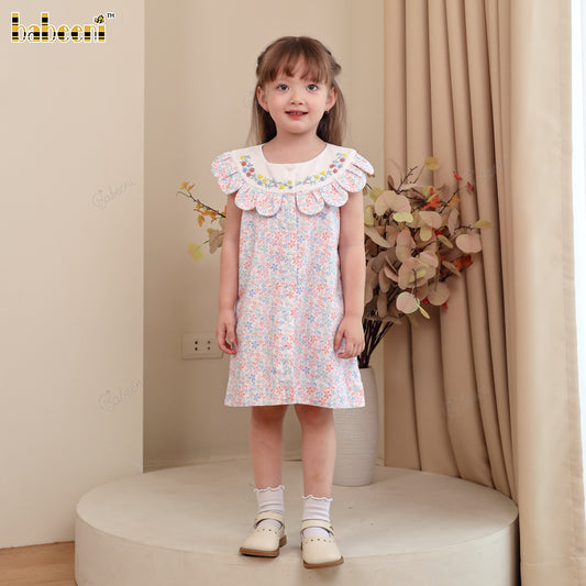 DR4408 – Girls’ ECO A-line Dress with Embroidered Petal Collar