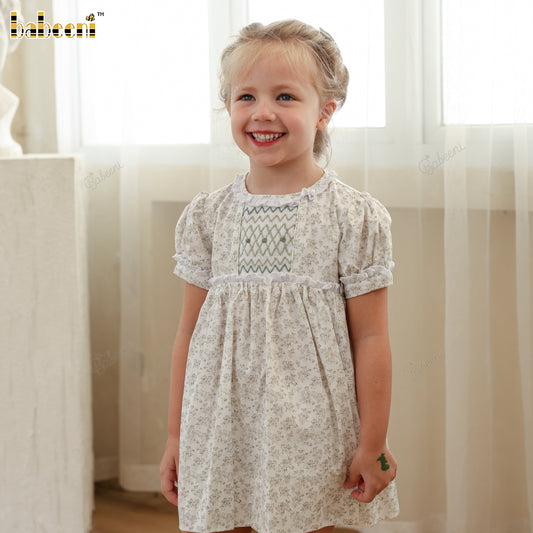 DR4411 – Girls’ ECO Smocked Dress with Lace Accents