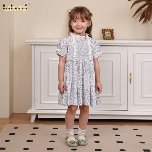 DR4412 – Girls’ ECO Smocked Dress with Ruffle Trims