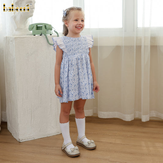 DR4414 – Girls’ ECO Flared Dress with Flutter Sleeves