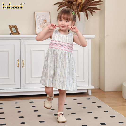 DR4416 – Girls’ ECO Flared Dress with Smocking & Kansai Back