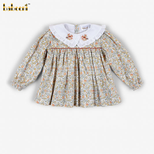 DR4487 – Girls’ Eco-Print Blouse with Hand Embroidery