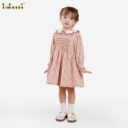 DR4494 – Apricot Ditsy Smocked Dress