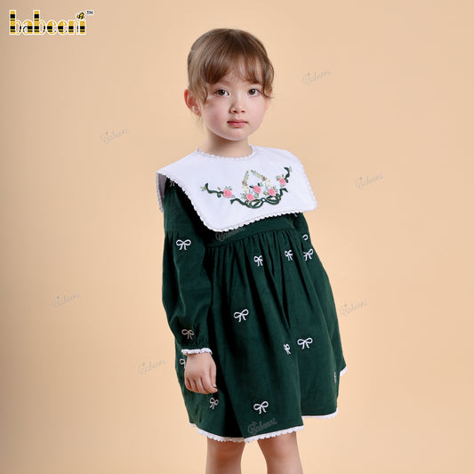 DR4498 – Smocked Embroidered Corduroy Dress
