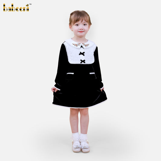 DR4506 – Black Velvet Bow Dress