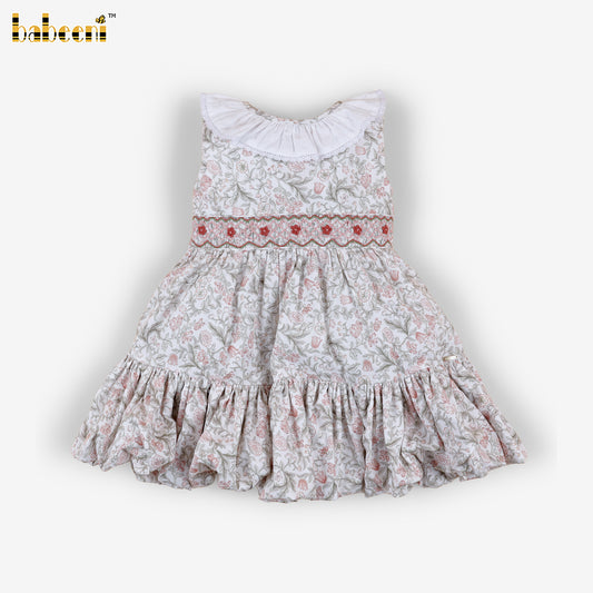 DR4527 – Vintage Smocked Floral Tiered Dress