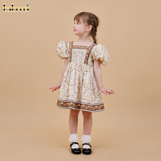 DR4539 - Girls Eco Floral Dress with Smocked Kansai Bodice
