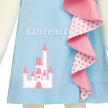 Baby Girl 3D Ruffle Dancing Castle Embroidery Dress- DR 2837