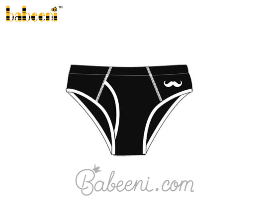 Beard embroidery black man brief - UM 27