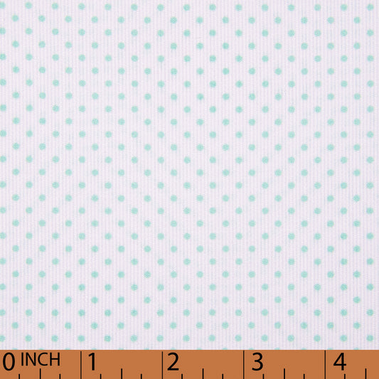 D103- Mint dot in white pique printing 4.0