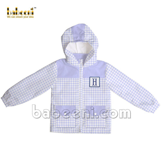 Nice baby boy blue gingham windbreaker jacket - WJ 14