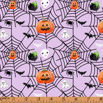 K366- Spider net, pumpkin lavender knit printing 4.0