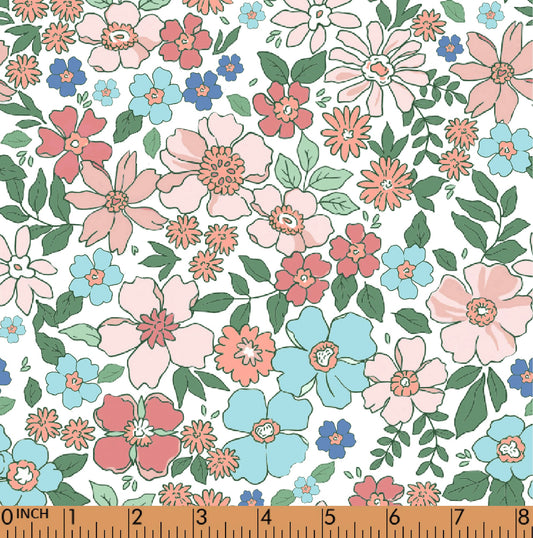 PP15 - peach, blue floral fabric printing in 4.0