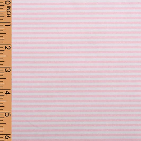 K113-  baby pink stripe 3mm printed 4.0 knit fabric