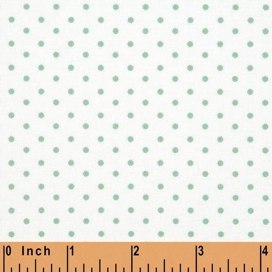 K306- white with Feldspar green dot knit fabric printing 4.0