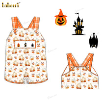 Boy Shortall Hand Smocked Bat Pumpkin - BC1273