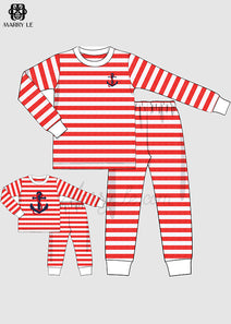 ANCHOR EMBROIDERED DADDY AND BOY MATCHING PAJAMAS SET - MD384