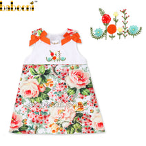 Fairy rose ribbon embroidery Dress  for little girl - DR 2882