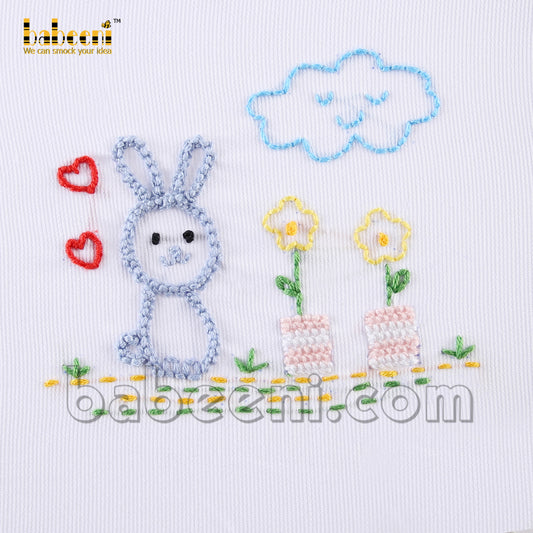 Rabbit with flowers crochet - CP74