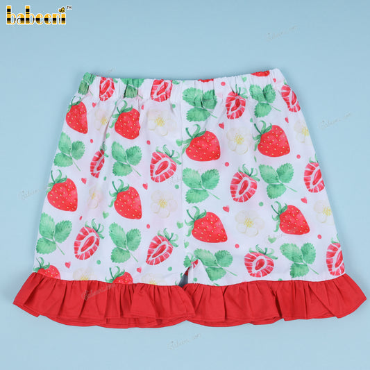 Strawberry hand smocked girl short set - DR3816