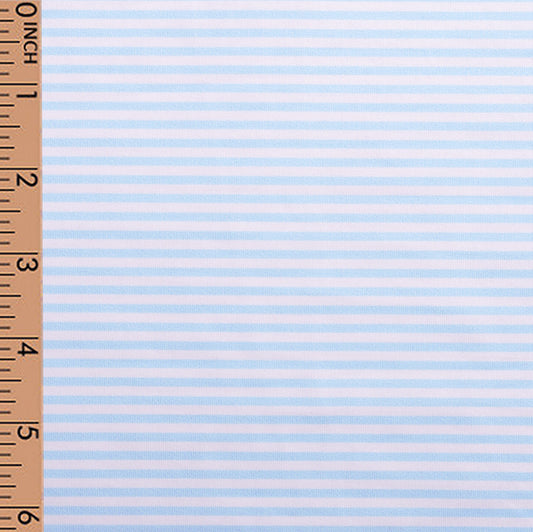 K112- blue stripe 3mm printed 4.0 knit fabric