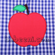 Nice apple applique shortall for boy - BC 606