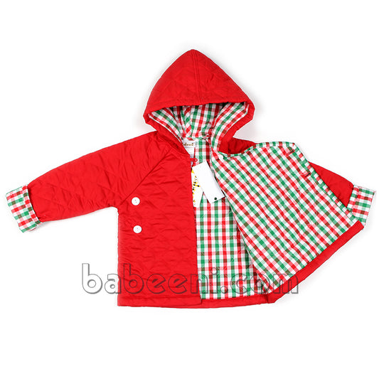 Red Christmas Tree Quited Coat for baby boys - QC 84