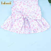 PLain 2-Piece Set Pink Floral White Accent For Girl - DR3684