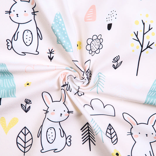 CD34- Naive rabbit thin cardigan printing 4.0 fabric