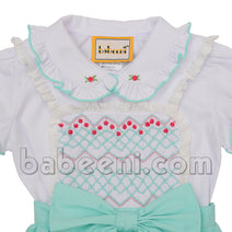 Charming geometric smocked bubble for baby girl - DR 2930