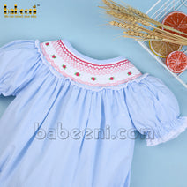 Geometric hand smocked pattern bubble for little girls - DR 3329