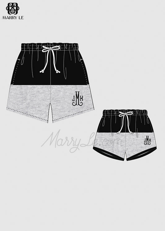 NAME MONOGRAM MATCHING DADDY AND BOY SHORT - MD390