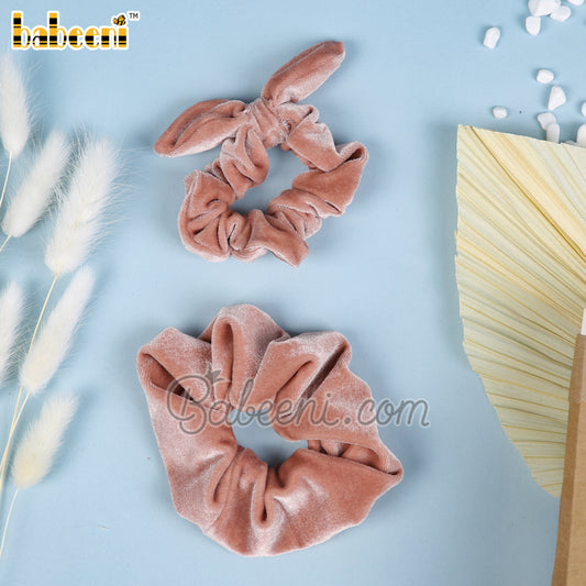 Lovely baby pink corduroy baby scrunchies – HB 109