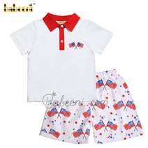 American flag boy embroidery set - BC 870