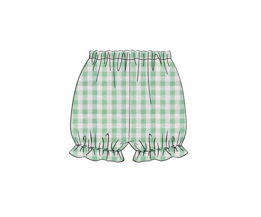 O23- Mint check linen fabric