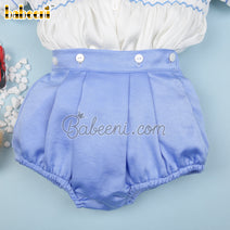 Cute Geometric smocking boy set - BC 887