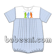 Nice fish applique bubble for baby boy - BC 604