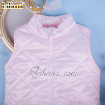 Bow embroidery quilted coat for baby girls – QC 93