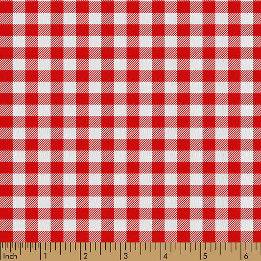 S50.0- Red gingham rash guard printed 4.0 fabric